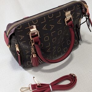 Elegant AOLIDA Black and Burgundy Satchel